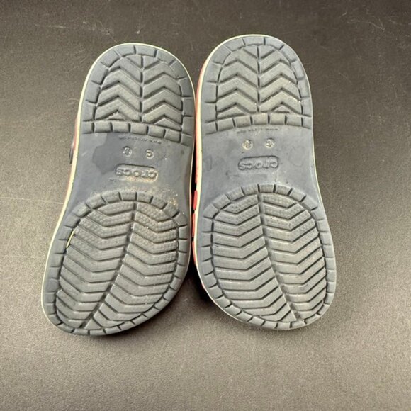 Crocs Kids Clogs Size 8 Navy Blue and Red Sneakers Shoes Slip On Casual - Picture 3 of 9